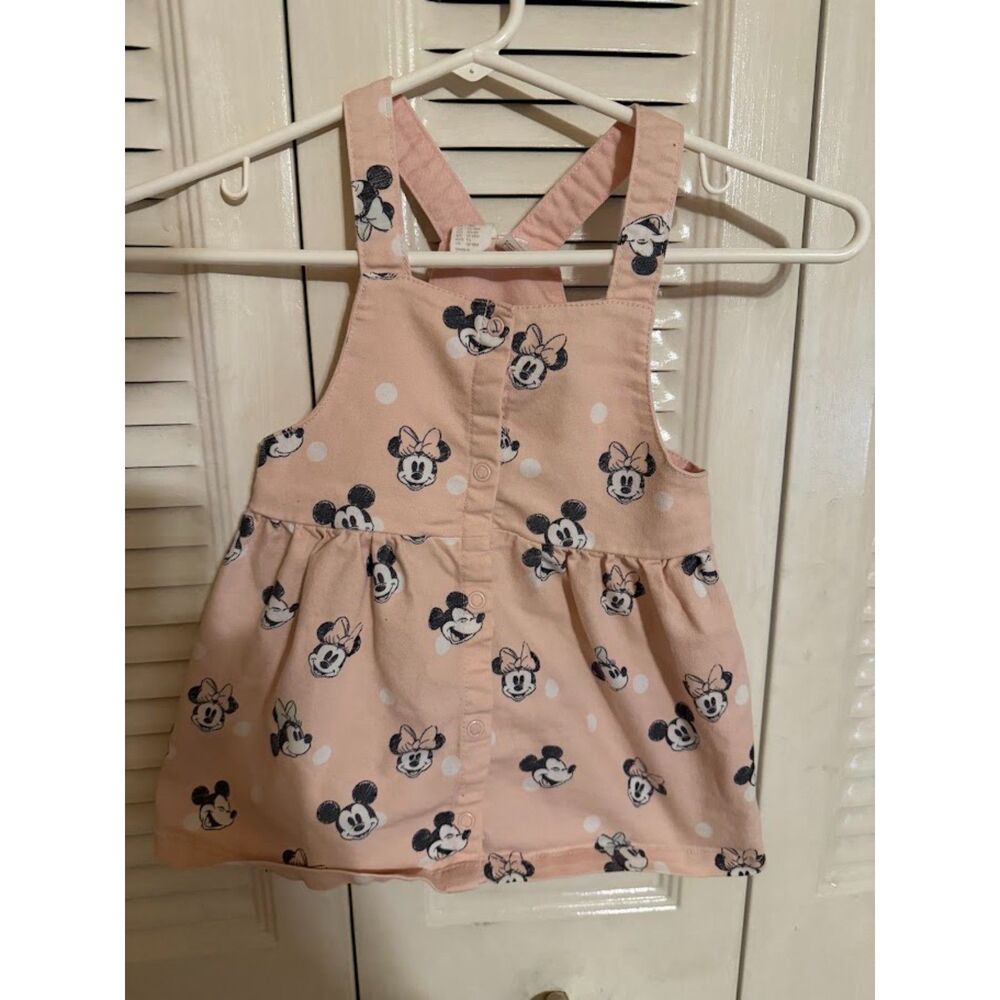 Girls Disney Mickey & Minnie Mouse Pink Overall Dress